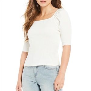Chelsea & Violet Square Neck Puff Sleeve Top